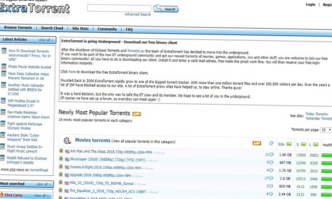 ExtraTorrents Alternative Best Safe and Reliable Torrent Sites