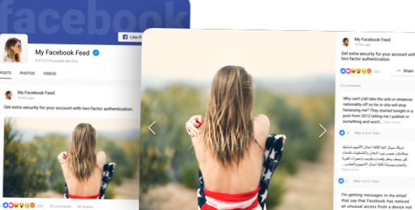 Widget Facebook sur le site Web