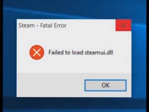 Načtení steamui se nezdařilo.Chyba dll ve Windows 10 Fix