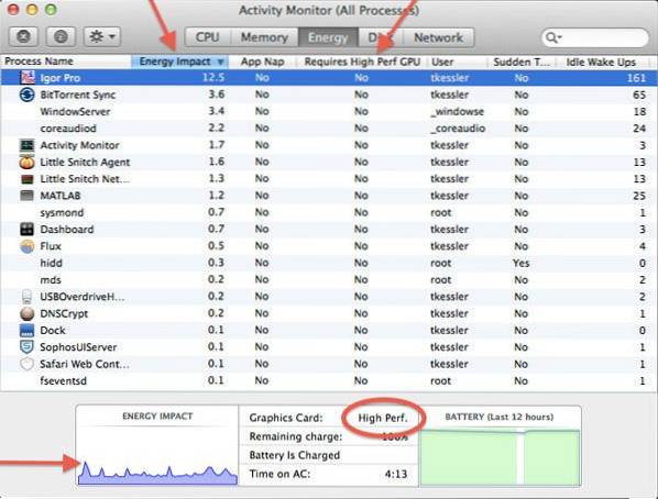 Scopri quali app consumano maggiormente la batteria in OS X Mavericks