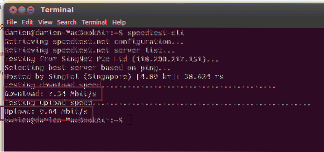 Find ud af Internets download- og uploadhastighed fra kommandolinjen [Linux]
