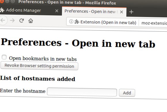 Firefox åpner ny fane