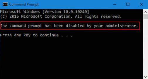 Fix- Command Prompt is disabled by an administrator problem in Windows 10