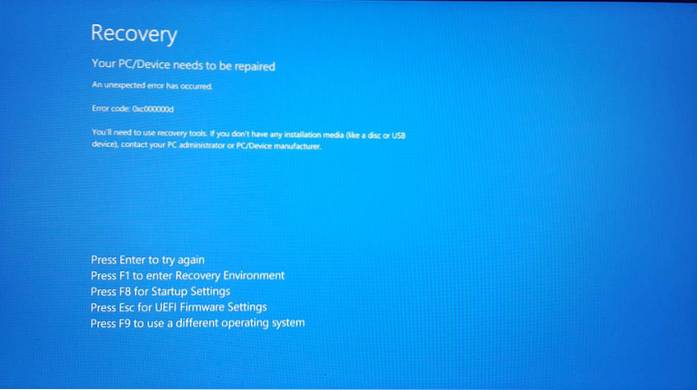 Fix- Error Code 0xc000000d on Windows 10