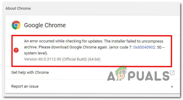 Fix Google Chrome Update Error 0x80040902