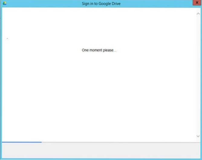 Consertar Google Drive travado em um momento, por favor