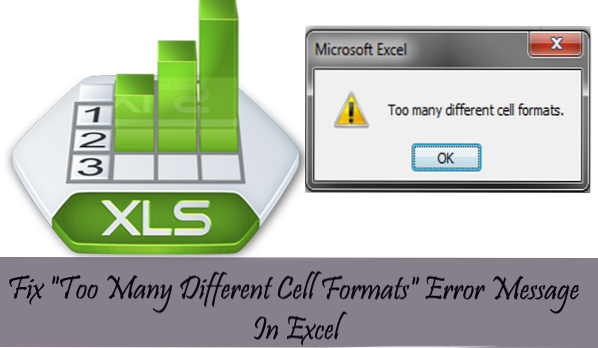 Fix Microsoft Excel-fejl “For mange forskellige celleformater”