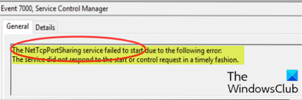 Fix NET.TCP-portdelingstjeneste kunne ikke starte fejl i Windows 10