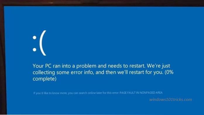 Fix- PAGE_FAULT_IN_NON_PAGED_AREA BSOD error in Windows 10