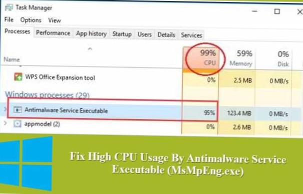 FIX het uitvoerbare bestand van de Antimalware-service met hoog CPU-gebruik (MsMpEng)