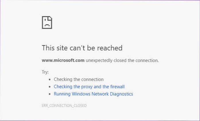 Corrigir um erro que não pode ser acessado pelo site no Google Chrome