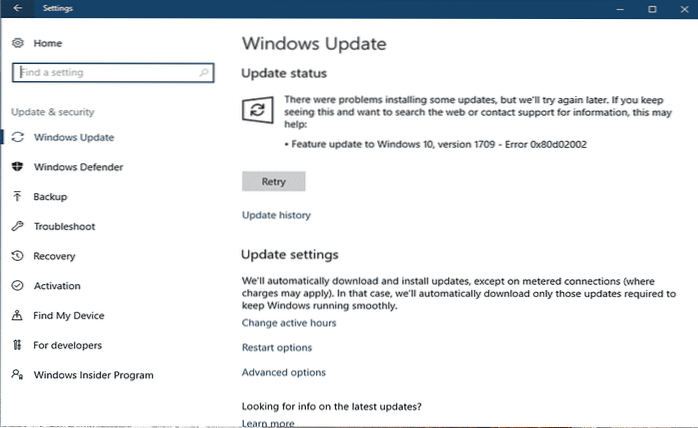 [Fix] Windows Update Error 0x80d02002 in Windows 10