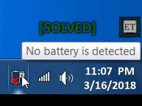 Fixed No Battery Detected Error in Windows 10