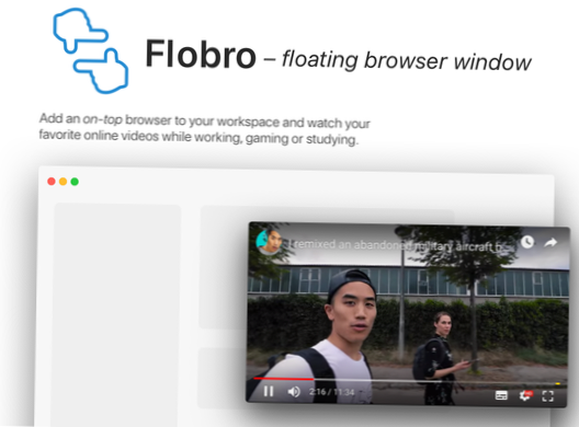 floating browser window