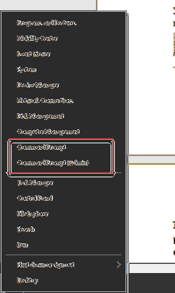 Eingabeaufforderung zum Zurückholen in Windows 10. Oktober 2018 Update (unter Win X-Menü)