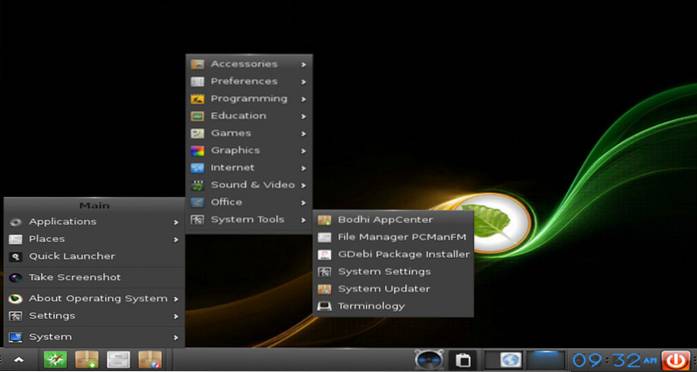 Bliver oplyst med Bodhi Linux