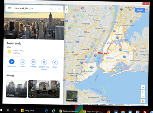 navigační okna google maps 10