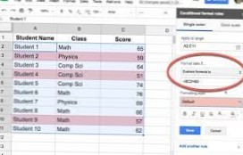 formattazione condizionale di fogli di google se la cella contiene testo