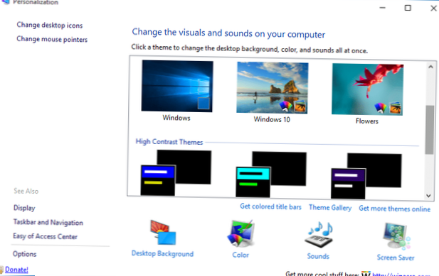 So greifen Sie unter Windows 10 auf die Personalisierungseinstellungen der Systemsteuerung zu