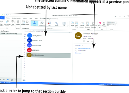 How to add contacts to Outlook