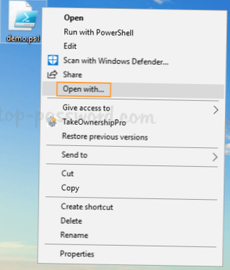 Jak přidat 'Otevřít pomocí' do horní části kontextové nabídky ve Windows 10