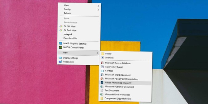 Comment ajouter Photoshop à l'option Nouveau menu contextuel sous Windows 10