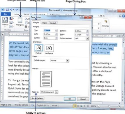 how to adjust page border margins in word 2010
