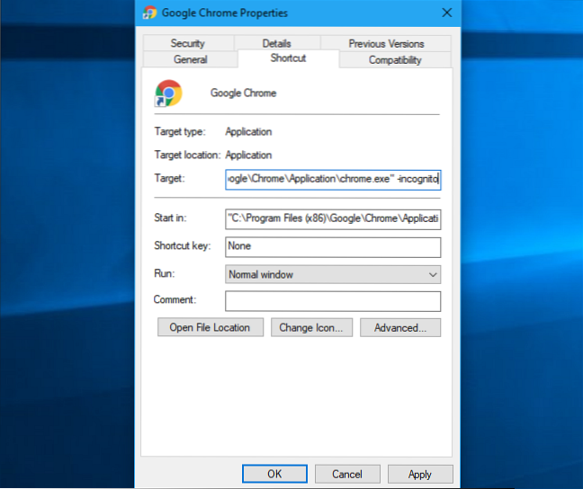 Sådan startes (altid) Google Chrome i inkognitotilstand som standard?