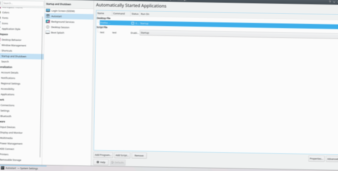 Comment démarrer automatiquement les programmes sur KDE Plasma 5