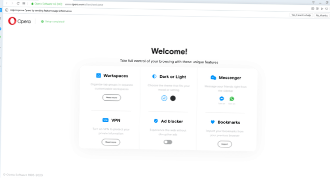 Hur man säkerhetskopierar Opera-webbläsarinställningar på Linux