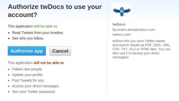 How To Backup Tweets Using twDocs