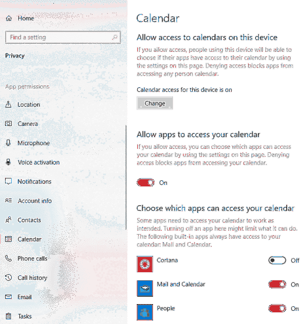 How To Block Apps to Access Your Calendar on Windows 10