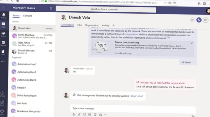 How to block someone on Microsoft Teams