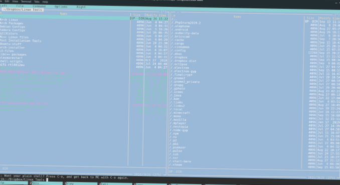 How to browse the hard drive from the terminal in Linux