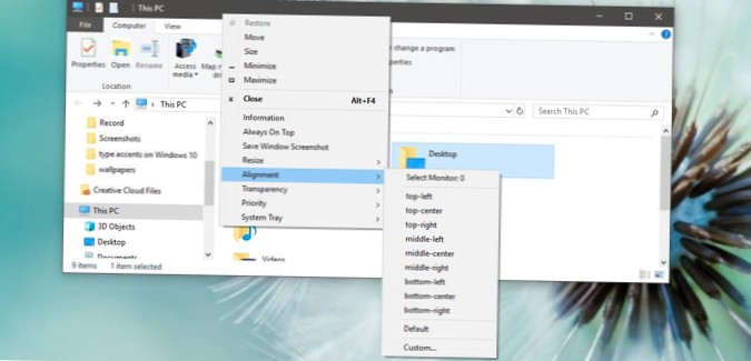 How to center an app window on Windows 10