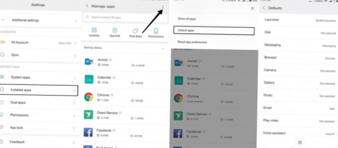 how to change default messaging app in mi