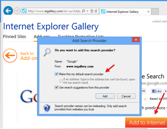 How to Change Internet Explorer 10's Default Search Engine