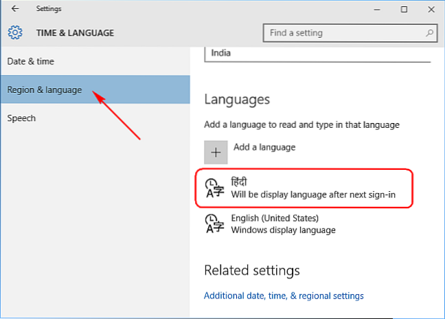 Så här ändrar du visningsspråk i Windows 10