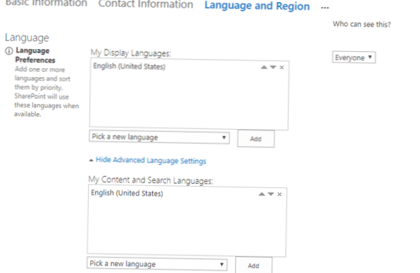 Comment changer la langue sur Office 365