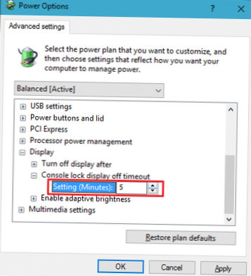 Comment modifier le délai d'expiration du verrouillage du système Windows 10