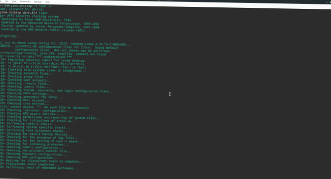 How to check for rootkits on Linux with Tiger