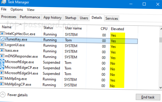 So überprüfen Sie, ob unter Windows 10 ein Prozess als Administrator ausgeführt wird