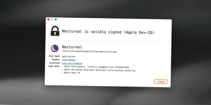 Sådan kontrolleres, om en app er signeret på macOS
