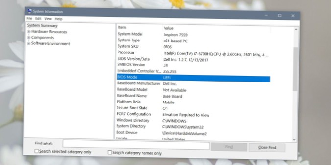 Comment vérifier si vous disposez d'un micrologiciel UEFI ou BIOS hérité sous Windows 10