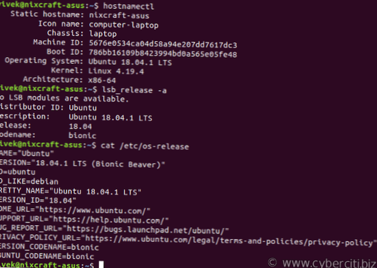 Sådan kontrolleres Ubuntu-version