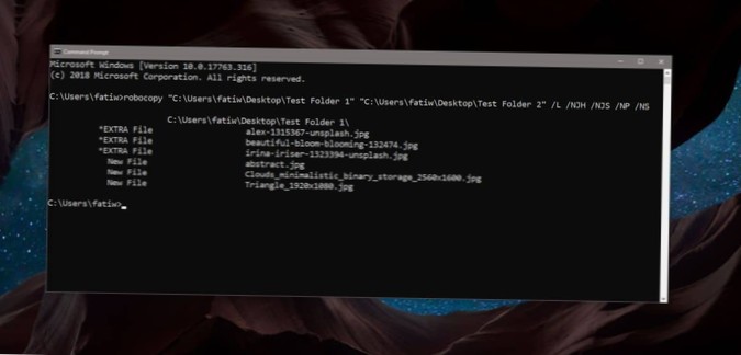 So vergleichen Sie Ordnerinhalte über die Eingabeaufforderung unter Windows 10