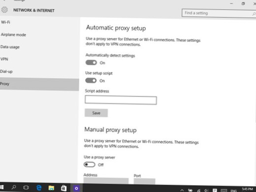 Cum se configurează un proxy pe Windows 10