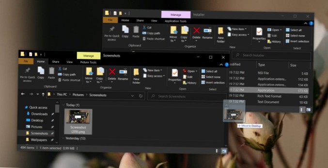 Como confirmar movimento de arquivo / pasta ao arrastar