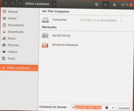 How to connect to servers with Gnome file manager