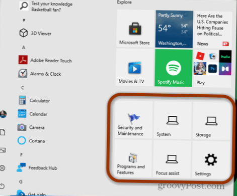 comment créer un nouveau groupe dans le menu Démarrer de Windows 10